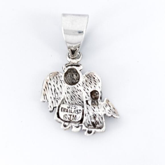 Vintage Thailand Sterling Silver 925 Guardian Angel Pendant - Picture 4 of 7